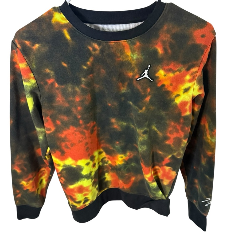 Jordan Kids Tie-Dye Sweatshirt - Black, Orange, Yellow